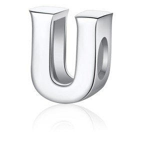 Initial Letter Charms for Women by Ginger Lyne | Italian Style Single Bracelet Charm for her | Sterling Silver Initial A for Charm Bracelet - 1 of 4