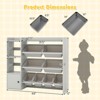 Costway Kids Toy Storage and Bookshelf, Wooden Bookcase with 4 Small Boxes & 4 Large Boxes Gray/White - 3 of 4
