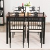 Tangkula 5 Piece Dining Set Wood Metal Table and Chairs Kitchen Furniture - 2 of 4