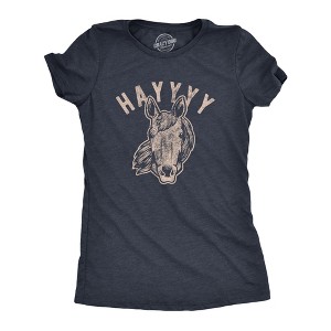 Womens Hayyy T Shirt Funny Hay Is For Horses Hello Sarcastic Hilarious Graphic Novelty Tee - Crazy Dog Women's T Shirt - 1 of 4