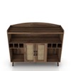 Klimar Open Shelves Buffet Distressed Walnut - miBasics: Midcentury Server, 6-Bottle Cubbies, Woven Door - image 4 of 4