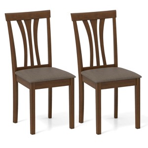 Costway Dining Chairs Set of 2/4 Linen Fabric Dining Room Chairs with Hollowed Backrests - 1 of 4