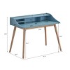 Writing Desk Mid Century Modern with Hutch and Open Shelves for Home Office 43in Wide-3irtyhousy - 4 of 4