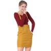Allegra K Women's Button Decor High Waist Straight Braces Suspender Skirt - 2 of 4