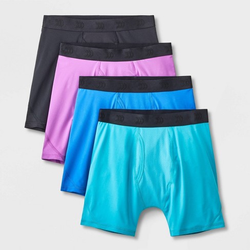 Boys Big Boxer Briefs, Moisture-Wicking Cotton Stretch Underwear, 5-Pack,  Black/Blue/Gray Assorted