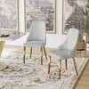 Modern PU Sponge-Filled Dining Chair, Solid Wood & Metal Legs, Set of 2, Perfect for Restaurants & Living Rooms, Gray - 3 of 4