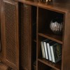 Modern Rattan Sideboard, Entry Buffet Hallway Living Room Kitchen Dining Room Bedroom With Adjustable Bookshelf And Solid Wood Foot Pads - 4 of 4