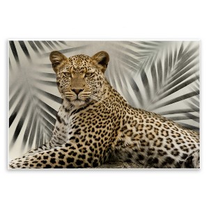 Stupell Industries Leopard with Palm Fronds Wall Plaque Art, 15" x 10" - 1 of 4