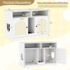 Costway 43" Hidden Cat Washroom Furniture with Storage Double Rooms Scratching Board - 3 of 4