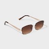Women's Metal Square Cateye Sunglasses - Wild Fable™ Gold/Brown - 2 of 2