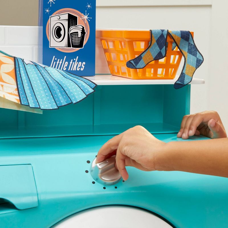 Little Tikes Retro &#8216;50s Inspired Washer Dryer Realistic Pretend Play Laundry Washing Machine Appliance, 6 of 9