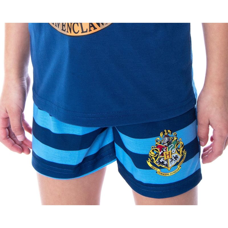 Harry Potter Girls' Hogwarts Castle Shirt and Shorts Pajama Set - All 4 Houses, 4 of 7