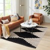 LunaLulinlk Black & Ivory Modern Area Rug - 3 of 4