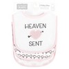 Hudson Baby Infant Girl Fiber Filled Drooler Bibs 3pk, Heaven Sent Heart Arrow, One Size - image 2 of 4