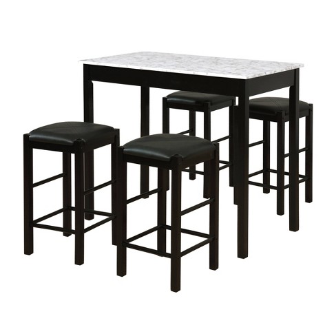 5 piece wooden pub best sale set with padded seats