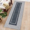Machine Washable Area Rugs Ultra Thin Modern Frame Pattern Throw Rugs Non Slip Foldable Floor Cover Stain Resistant Indoor Carpet - 4 of 4