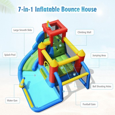 Colorful Inflatable Bounce House with Slide and Pool