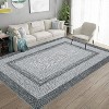 Grey/Blue Washable Runner Rug, Non-Slip Modern Hallway Carpet, Stain Resistant Low Pile Mat for Living Room, Bedroom, Kitchen - 4 of 4