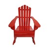 Reclining Wooden Outdoor Rocking Adirondack chair, Red - 2 of 4