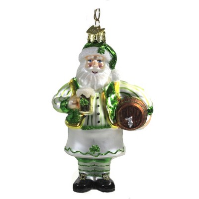 Noble Gems 5.0" Irish Santa With Beer Ornament Saint Patrick's Day  Clover  -  Tree Ornaments