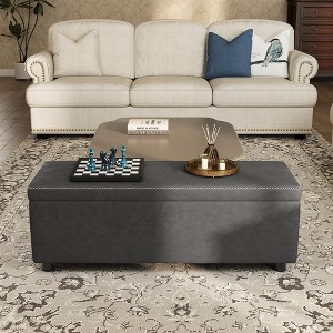 Storage Ottoman Bench, Modern Foot Rest with Hidden Storage Compartment - 1 of 4