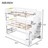 Twin Size Triple Bunk Bed with Storage Staircase, Convertible 3-in-1 Wooden Bunk Bed Frame with Safety Rails, White - ModernLuxe - 4 of 4