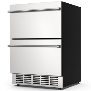 Mojgar 24 Inch Under Counter Double Drawer Fridge,Two Drawer Outdoor Beverage Refrigerator - 1 of 4