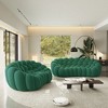 WJSHome Curved Bubble Couch, Comfy Upholstered Sofa,Breathable Mesh Fabric 3D Honeycomb Shape Modern Couches (Green, 2 Seater, 3 Seater) - 2 of 4
