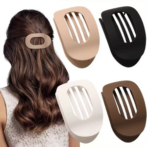 Chery Life New 4-Pack Matte Oval Flat Clip, French Style Large Hair Clip - 1 of 4