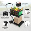 2-Tier Foldable Grocery Cart with Wheels & Removable Crate - Aluminum Frame Trolley for Shopping, Picnics & Office - 4 of 4