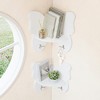 Butterfly Shaped 2 Tier Wall Shelves with Hooks, Small Floating Shelves, Cute Butterfly Wall Decor, Nursery Book Shelves for Bedroom, Living Room - 3 of 3