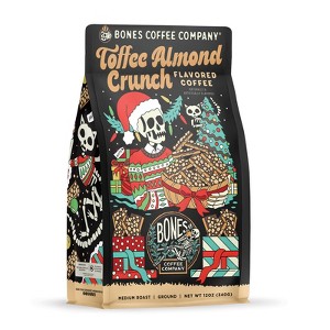 Bones Coffee Company Toffee Almond Crunch Ground Coffee Beans Toffee Almond Flavor 12 oz Medium Roast (Ground) - 1 of 2