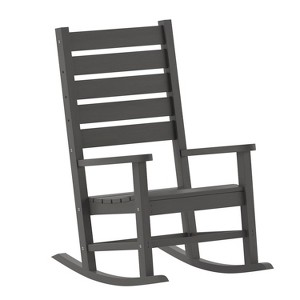 Flash Furniture Manchester Set of 2 Contemporary Rocking Chairs, All-Weather HDPE Indoor/Outdoor Rockers - 1 of 4