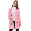 Allegra K Women's Elegant Notched Lapel Double Breasted Long Sleeve Winter Overcoat - 2 of 4