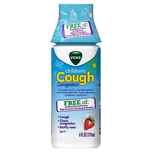 Vicks Children S Cough Congestion Day Relief Liquid Dextromethorphan 6 Fl Oz Target