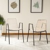 Wynona Woven Leather Dining Chair (Set of 2) - DCH4001 - White/Black - Safavieh - 3 of 4