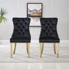 NicBex High-End Velvet Upholstered Tufted Dining Chairs Set of 2 with Mirrored Steel Legs,Modern Accent Chairs for Dining Room,Office - 2 of 4