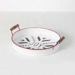 Sullivans Joy Snowflake Metal Tray 13.5"L White - 1 of 3