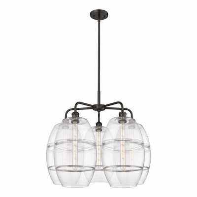 Vaz - 5 Light Stem Hung Chandelier In Industrial Style-24 Inches Tall and 28 Inches Wide
