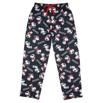 Peanuts Boys' Joe Cool Snoopy Character Tossed Print Sleep Pajama Pants Black