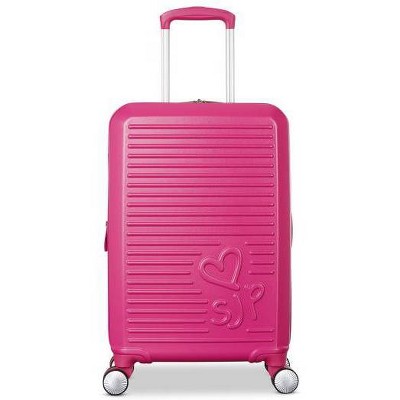 Sarah Jessica Parker Signature Hardside Expandable Large Checked Spinner Suitcase - Candy