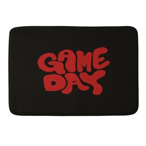 Deny Designs 'Game Day' Black and Red Memory Foam Bath Mat - 1 of 4
