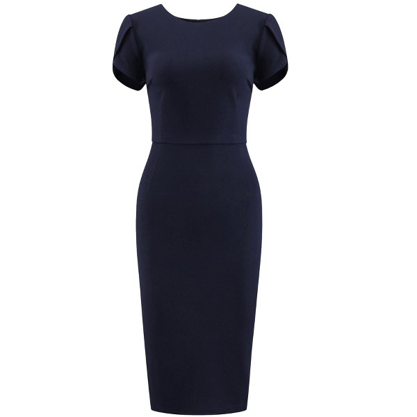 Vestido de oficina tipo lápiz con mangas de pétalo elegante para trabajar - INSPIRE CHIC