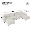 NicBex Modular 116" U Shape Sectional Sofa Velvet Sleeper Couch Set with 2 Ottomans for Living Room, White - 2 of 4