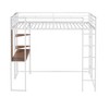 CAVINAS Twin Size Metal Loft Bed with Ladder & Fence,Modern Bed Frame with Desk for Bedroom,Study - 3 of 4