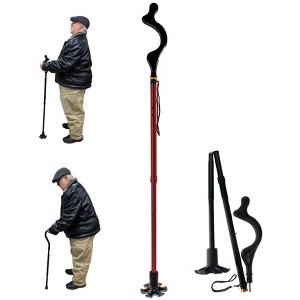 5 Star Super Deals Posture Correction Walking Cane - Walking Stick For Upright Walking & Balance For Seniors Lightweight 10 Adjustable Heights - 1 of 4