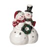 Transpac Ceramic 10.25 in. White Christmas Light Up Snow Couple - 3 of 4