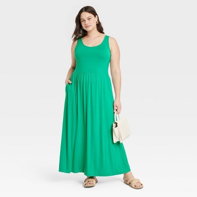 Women's Plus Size Sleeveless Knit Babydoll Dress - Ava & Viv™