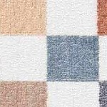 off white, blue, tan, light gray, mustard, green, dark peach