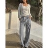 Coolmee Womens Wide Leg Sweat Pants Casual High Waisted Baggy Sweatpants Drawstring Workout Pants with Pockets - 4 of 4